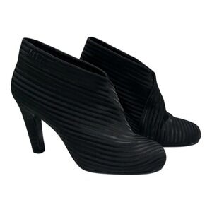 UNITED NUDE Fold Hi Black Woven Elastic Heeled Ankle Boots Women Size 39(US 8.5)